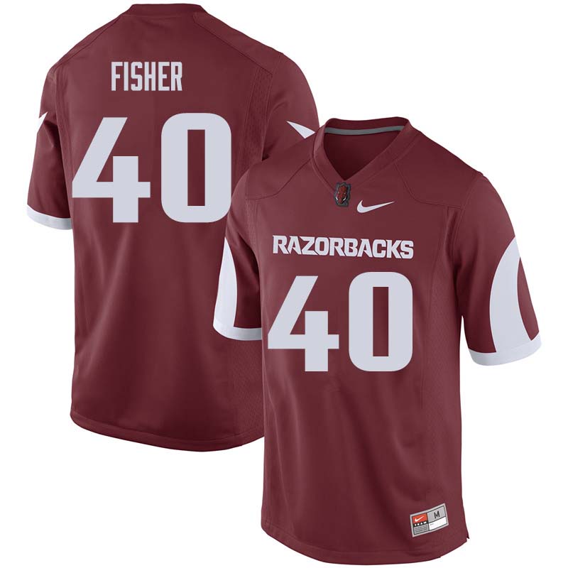Men #40 Kyrei Fisher Arkansas Razorback College Football Jerseys Sale-Cardinal